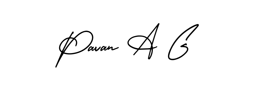 Use a signature maker to create a handwritten signature online. With this signature software, you can design (AmerikaSignatureDemo-Regular) your own signature for name Pavan A G. Pavan A G signature style 3 images and pictures png