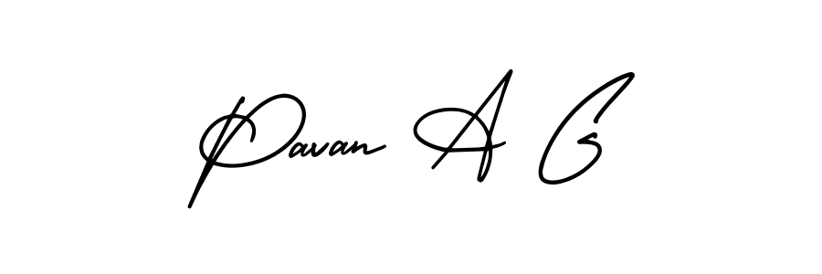 Use a signature maker to create a handwritten signature online. With this signature software, you can design (AmerikaSignatureDemo-Regular) your own signature for name Pavan A G. Pavan A G signature style 3 images and pictures png