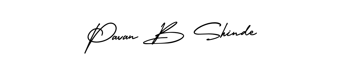 Create a beautiful signature design for name Pavan B Shinde. With this signature (AmerikaSignatureDemo-Regular) fonts, you can make a handwritten signature for free. Pavan B Shinde signature style 3 images and pictures png