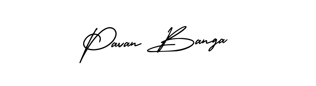 Use a signature maker to create a handwritten signature online. With this signature software, you can design (AmerikaSignatureDemo-Regular) your own signature for name Pavan Banga. Pavan Banga signature style 3 images and pictures png