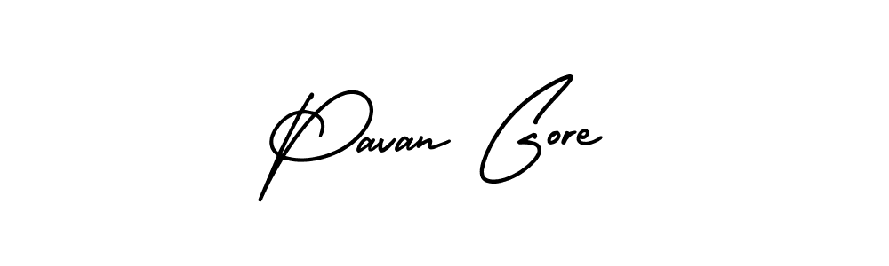 The best way (AmerikaSignatureDemo-Regular) to make a short signature is to pick only two or three words in your name. The name Pavan Gore include a total of six letters. For converting this name. Pavan Gore signature style 3 images and pictures png