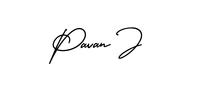 This is the best signature style for the Pavan J name. Also you like these signature font (AmerikaSignatureDemo-Regular). Mix name signature. Pavan J signature style 3 images and pictures png