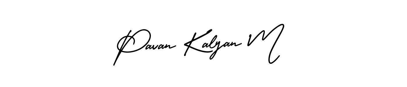 How to make Pavan Kalyan M name signature. Use AmerikaSignatureDemo-Regular style for creating short signs online. This is the latest handwritten sign. Pavan Kalyan M signature style 3 images and pictures png