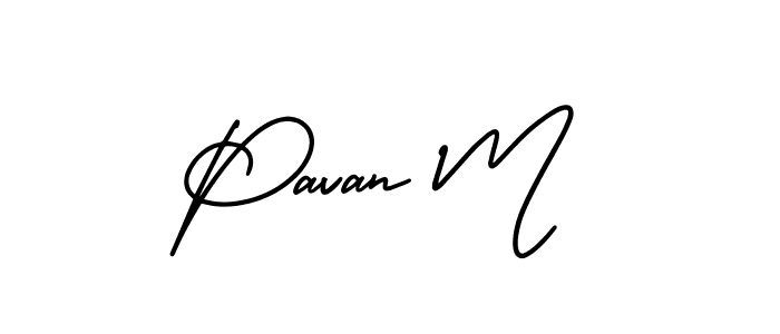 Also we have Pavan M name is the best signature style. Create professional handwritten signature collection using AmerikaSignatureDemo-Regular autograph style. Pavan M signature style 3 images and pictures png