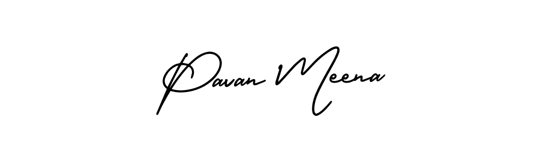 Design your own signature with our free online signature maker. With this signature software, you can create a handwritten (AmerikaSignatureDemo-Regular) signature for name Pavan Meena. Pavan Meena signature style 3 images and pictures png