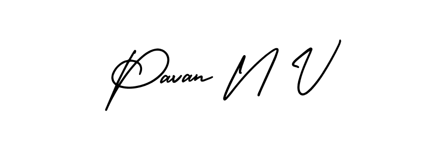 Design your own signature with our free online signature maker. With this signature software, you can create a handwritten (AmerikaSignatureDemo-Regular) signature for name Pavan N V. Pavan N V signature style 3 images and pictures png
