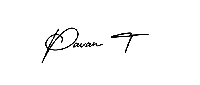 Make a beautiful signature design for name Pavan T. With this signature (AmerikaSignatureDemo-Regular) style, you can create a handwritten signature for free. Pavan T signature style 3 images and pictures png