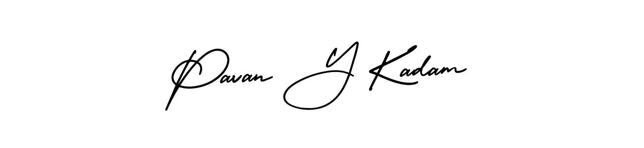 Design your own signature with our free online signature maker. With this signature software, you can create a handwritten (AmerikaSignatureDemo-Regular) signature for name Pavan Y Kadam. Pavan Y Kadam signature style 3 images and pictures png