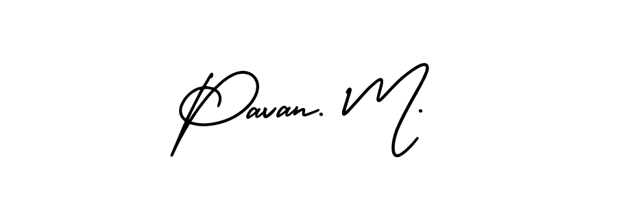 Create a beautiful signature design for name Pavan. M.. With this signature (AmerikaSignatureDemo-Regular) fonts, you can make a handwritten signature for free. Pavan. M. signature style 3 images and pictures png
