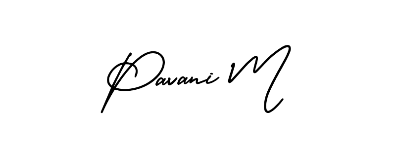 Create a beautiful signature design for name Pavani M. With this signature (AmerikaSignatureDemo-Regular) fonts, you can make a handwritten signature for free. Pavani M signature style 3 images and pictures png