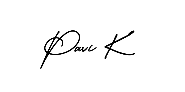 Pavi K stylish signature style. Best Handwritten Sign (AmerikaSignatureDemo-Regular) for my name. Handwritten Signature Collection Ideas for my name Pavi K. Pavi K signature style 3 images and pictures png