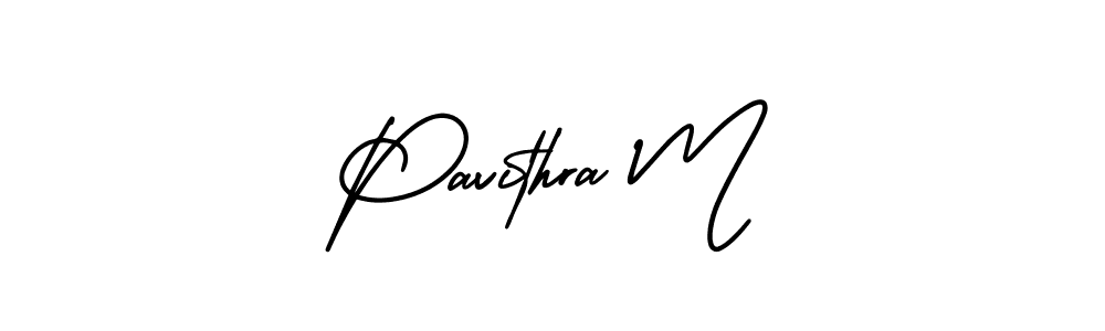 It looks lik you need a new signature style for name Pavithra M. Design unique handwritten (AmerikaSignatureDemo-Regular) signature with our free signature maker in just a few clicks. Pavithra M signature style 3 images and pictures png