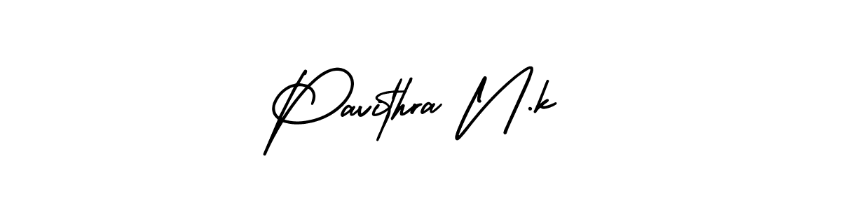 Create a beautiful signature design for name Pavithra N.k. With this signature (AmerikaSignatureDemo-Regular) fonts, you can make a handwritten signature for free. Pavithra N.k signature style 3 images and pictures png