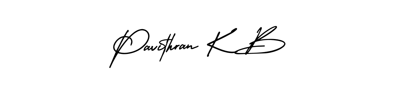 Also You can easily find your signature by using the search form. We will create Pavithran K B name handwritten signature images for you free of cost using AmerikaSignatureDemo-Regular sign style. Pavithran K B signature style 3 images and pictures png