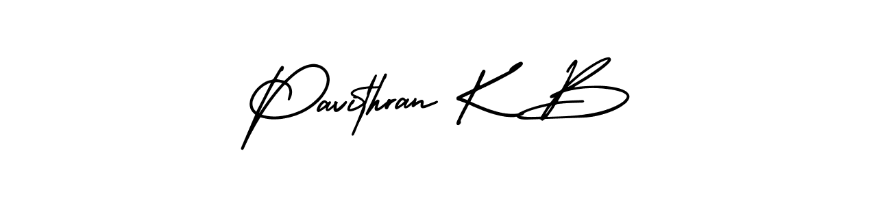 Make a beautiful signature design for name Pavithran K B. With this signature (AmerikaSignatureDemo-Regular) style, you can create a handwritten signature for free. Pavithran K B signature style 3 images and pictures png