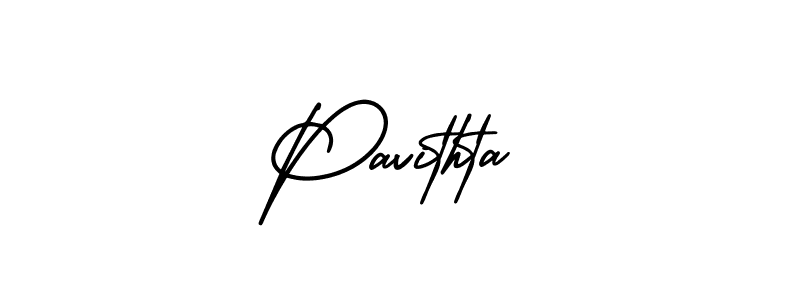 You should practise on your own different ways (AmerikaSignatureDemo-Regular) to write your name (Pavithta) in signature. don't let someone else do it for you. Pavithta signature style 3 images and pictures png