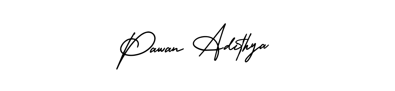 Make a beautiful signature design for name Pawan Adithya. With this signature (AmerikaSignatureDemo-Regular) style, you can create a handwritten signature for free. Pawan Adithya signature style 3 images and pictures png