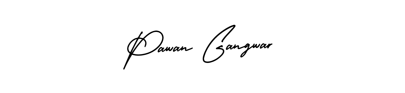 The best way (AmerikaSignatureDemo-Regular) to make a short signature is to pick only two or three words in your name. The name Pawan Gangwar include a total of six letters. For converting this name. Pawan Gangwar signature style 3 images and pictures png