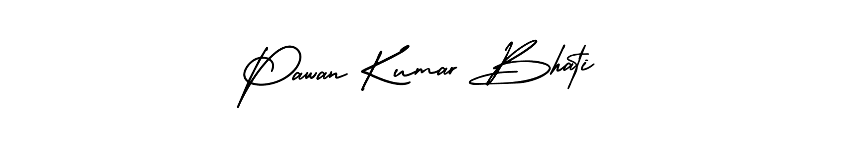 The best way (AmerikaSignatureDemo-Regular) to make a short signature is to pick only two or three words in your name. The name Pawan Kumar Bhati include a total of six letters. For converting this name. Pawan Kumar Bhati signature style 3 images and pictures png