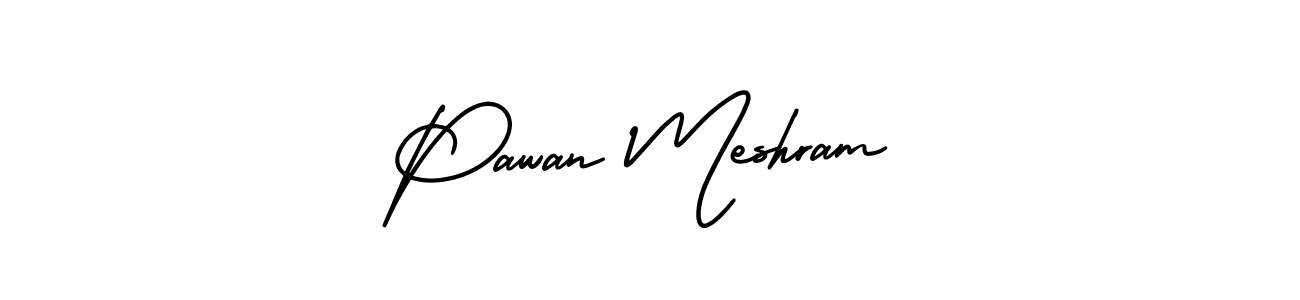 How to make Pawan Meshram name signature. Use AmerikaSignatureDemo-Regular style for creating short signs online. This is the latest handwritten sign. Pawan Meshram signature style 3 images and pictures png