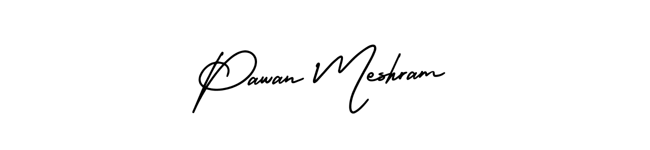 How to make Pawan Meshram name signature. Use AmerikaSignatureDemo-Regular style for creating short signs online. This is the latest handwritten sign. Pawan Meshram signature style 3 images and pictures png