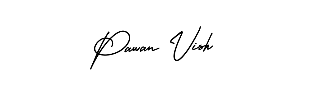 if you are searching for the best signature style for your name Pawan Vish. so please give up your signature search. here we have designed multiple signature styles  using AmerikaSignatureDemo-Regular. Pawan Vish signature style 3 images and pictures png