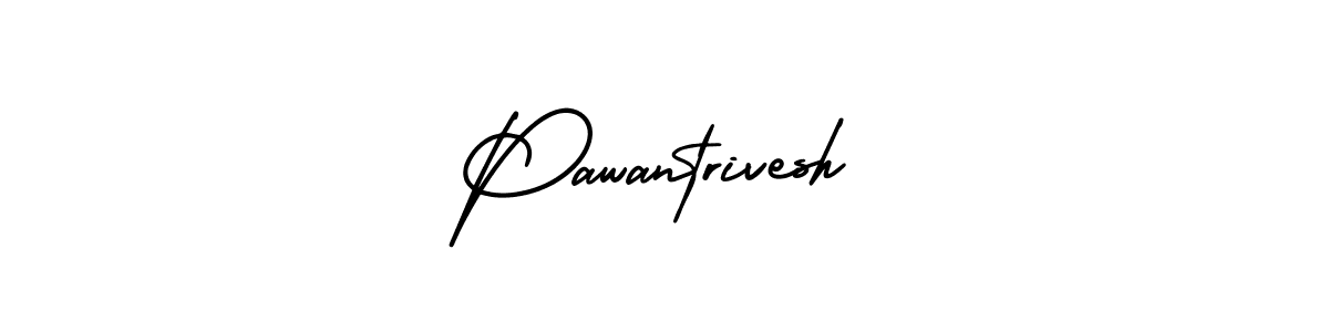 The best way (AmerikaSignatureDemo-Regular) to make a short signature is to pick only two or three words in your name. The name Pawantrivesh include a total of six letters. For converting this name. Pawantrivesh signature style 3 images and pictures png