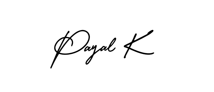 You should practise on your own different ways (AmerikaSignatureDemo-Regular) to write your name (Payal K) in signature. don't let someone else do it for you. Payal K signature style 3 images and pictures png