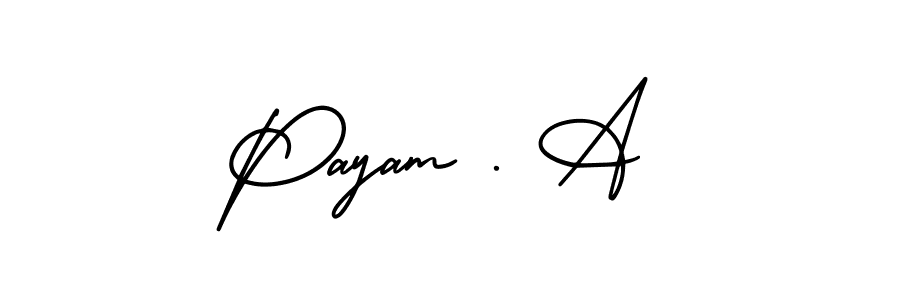 Payam . A stylish signature style. Best Handwritten Sign (AmerikaSignatureDemo-Regular) for my name. Handwritten Signature Collection Ideas for my name Payam . A. Payam . A signature style 3 images and pictures png