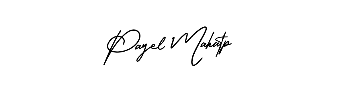 if you are searching for the best signature style for your name Payel Mahatp. so please give up your signature search. here we have designed multiple signature styles  using AmerikaSignatureDemo-Regular. Payel Mahatp signature style 3 images and pictures png