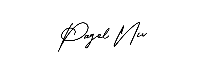 The best way (AmerikaSignatureDemo-Regular) to make a short signature is to pick only two or three words in your name. The name Payel Niv include a total of six letters. For converting this name. Payel Niv signature style 3 images and pictures png