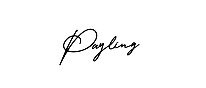 The best way (AmerikaSignatureDemo-Regular) to make a short signature is to pick only two or three words in your name. The name Payling include a total of six letters. For converting this name. Payling signature style 3 images and pictures png