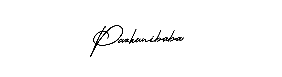 You should practise on your own different ways (AmerikaSignatureDemo-Regular) to write your name (Pazhanibaba) in signature. don't let someone else do it for you. Pazhanibaba signature style 3 images and pictures png