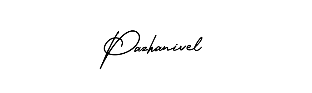 You should practise on your own different ways (AmerikaSignatureDemo-Regular) to write your name (Pazhanivel) in signature. don't let someone else do it for you. Pazhanivel signature style 3 images and pictures png