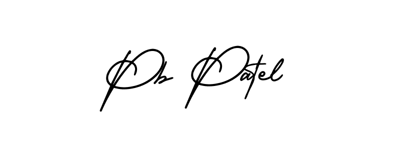 You should practise on your own different ways (AmerikaSignatureDemo-Regular) to write your name (Pb Patel) in signature. don't let someone else do it for you. Pb Patel signature style 3 images and pictures png