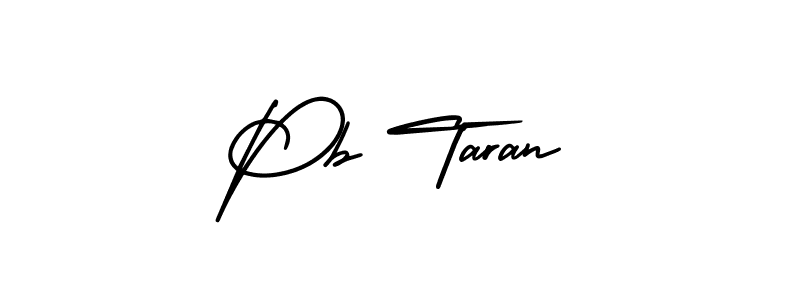 You should practise on your own different ways (AmerikaSignatureDemo-Regular) to write your name (Pb Taran) in signature. don't let someone else do it for you. Pb Taran signature style 3 images and pictures png