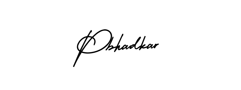 How to make Pbhadkar signature? AmerikaSignatureDemo-Regular is a professional autograph style. Create handwritten signature for Pbhadkar name. Pbhadkar signature style 3 images and pictures png