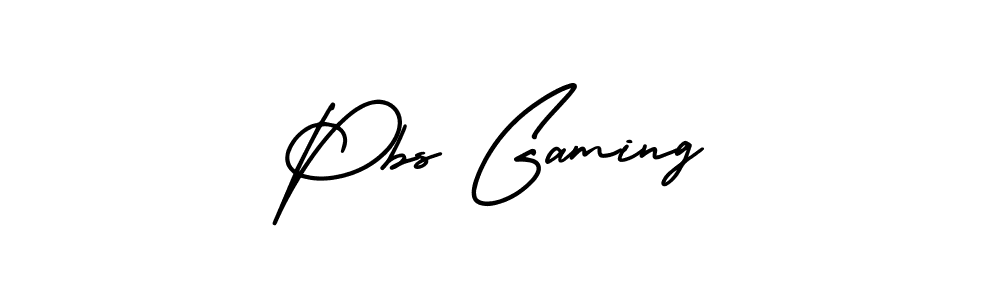 How to make Pbs Gaming name signature. Use AmerikaSignatureDemo-Regular style for creating short signs online. This is the latest handwritten sign. Pbs Gaming signature style 3 images and pictures png