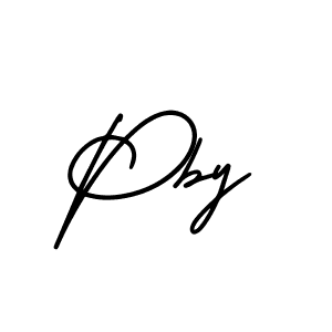 Use a signature maker to create a handwritten signature online. With this signature software, you can design (AmerikaSignatureDemo-Regular) your own signature for name Pby. Pby signature style 3 images and pictures png