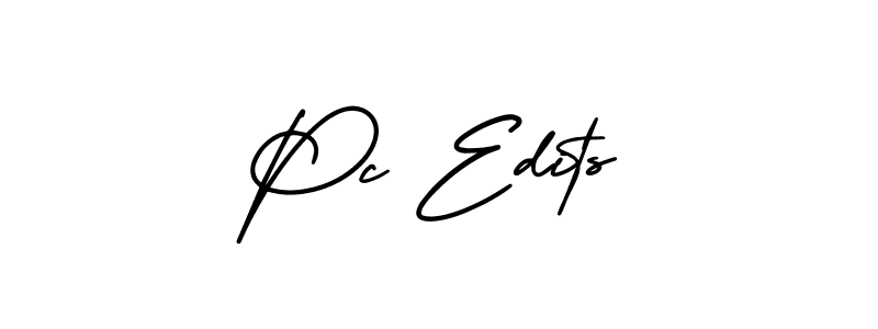 Also we have Pc Edits name is the best signature style. Create professional handwritten signature collection using AmerikaSignatureDemo-Regular autograph style. Pc Edits signature style 3 images and pictures png
