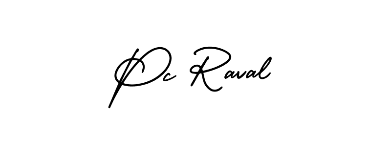 It looks lik you need a new signature style for name Pc Raval. Design unique handwritten (AmerikaSignatureDemo-Regular) signature with our free signature maker in just a few clicks. Pc Raval signature style 3 images and pictures png