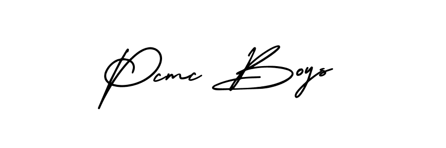 Also You can easily find your signature by using the search form. We will create Pcmc Boys name handwritten signature images for you free of cost using AmerikaSignatureDemo-Regular sign style. Pcmc Boys signature style 3 images and pictures png