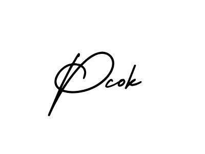 It looks lik you need a new signature style for name Pcok. Design unique handwritten (AmerikaSignatureDemo-Regular) signature with our free signature maker in just a few clicks. Pcok signature style 3 images and pictures png