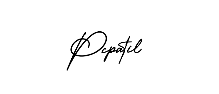 How to make Pcpatil name signature. Use AmerikaSignatureDemo-Regular style for creating short signs online. This is the latest handwritten sign. Pcpatil signature style 3 images and pictures png