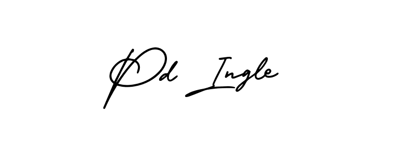 How to make Pd Ingle name signature. Use AmerikaSignatureDemo-Regular style for creating short signs online. This is the latest handwritten sign. Pd Ingle signature style 3 images and pictures png