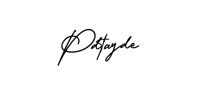 How to make Pdtayde name signature. Use AmerikaSignatureDemo-Regular style for creating short signs online. This is the latest handwritten sign. Pdtayde signature style 3 images and pictures png
