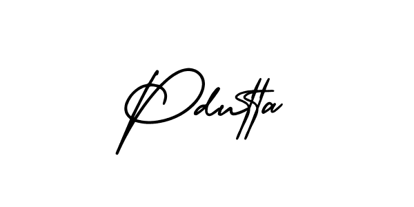 How to make Pdutta name signature. Use AmerikaSignatureDemo-Regular style for creating short signs online. This is the latest handwritten sign. Pdutta signature style 3 images and pictures png