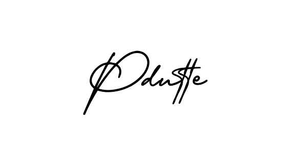 Use a signature maker to create a handwritten signature online. With this signature software, you can design (AmerikaSignatureDemo-Regular) your own signature for name Pdutte. Pdutte signature style 3 images and pictures png