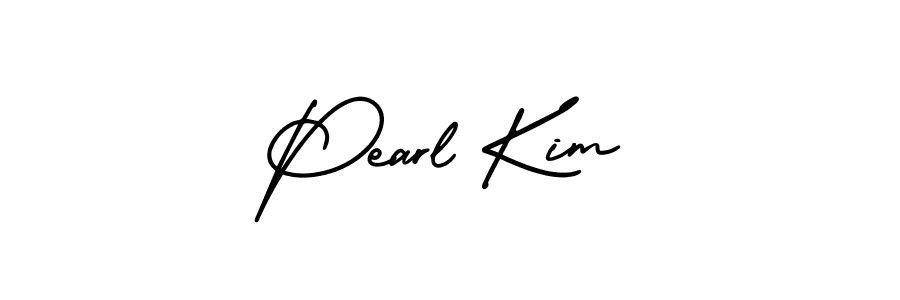 How to make Pearl Kim name signature. Use AmerikaSignatureDemo-Regular style for creating short signs online. This is the latest handwritten sign. Pearl Kim signature style 3 images and pictures png