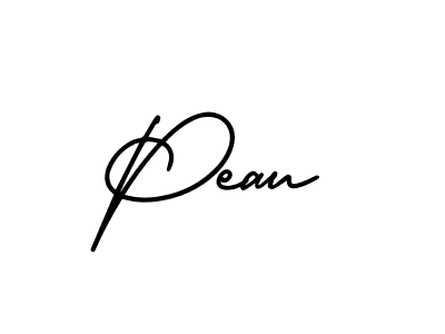 The best way (AmerikaSignatureDemo-Regular) to make a short signature is to pick only two or three words in your name. The name Peau include a total of six letters. For converting this name. Peau signature style 3 images and pictures png